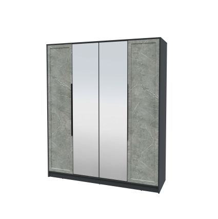 Шкаф распашной Тренд КТ-Ш4 (з) (Антрацит ЛДСП/ Керамика ЛМДФ) Ш1800 В2128 Г547